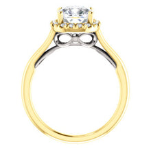 Cushion Halo Style Engagement Ring - I Heart Moissanites