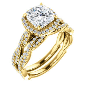 Cushion Twist Halo Style Engagement Ring - I Heart Moissanites