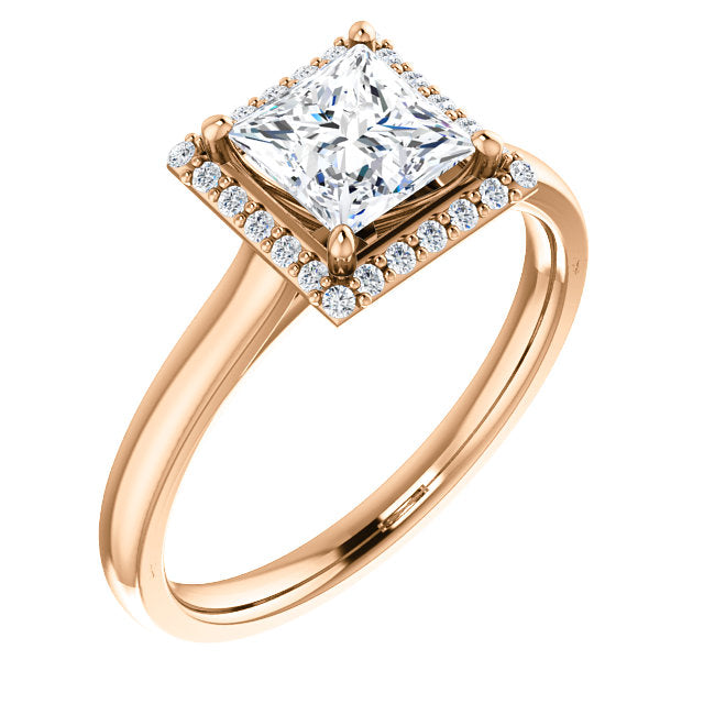 Princess Halo Style Engagement Ring - I Heart Moissanites