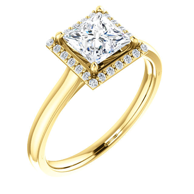 Princess Halo Style Engagement Ring - I Heart Moissanites