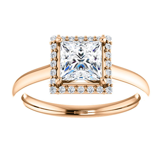 Princess Halo Style Engagement Ring - I Heart Moissanites