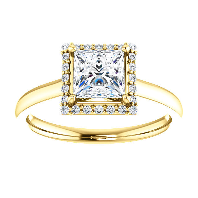 Princess Halo Style Engagement Ring - I Heart Moissanites