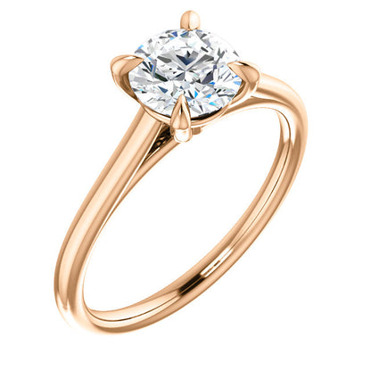 Four Claw Round Brilliant Solitaire Engagement Ring - I Heart Moissanites