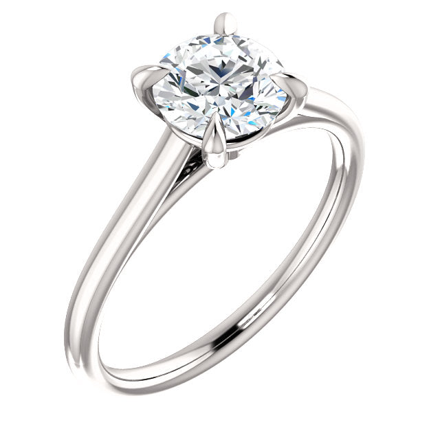 Four Claw Round Brilliant Solitaire Engagement Ring - I Heart Moissanites