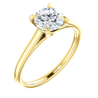 Four Claw Round Brilliant Solitaire Engagement Ring - I Heart Moissanites