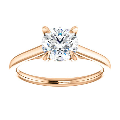 Four Claw Round Brilliant Solitaire Engagement Ring - I Heart Moissanites