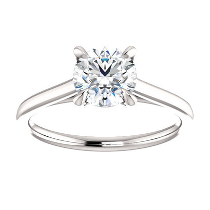 Four Claw Round Brilliant Solitaire Engagement Ring - I Heart Moissanites