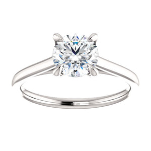 Four Claw Round Brilliant Solitaire Engagement Ring - I Heart Moissanites