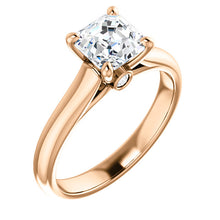 Four Claw Asscher Solitaire Engagement Ring - I Heart Moissanites