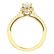 Marquise Halo & Heart Style Engagement Ring - I Heart Moissanites