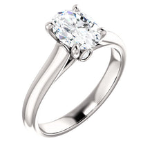 Four Claw Oval Solitaire Engagement Ring - I Heart Moissanites
