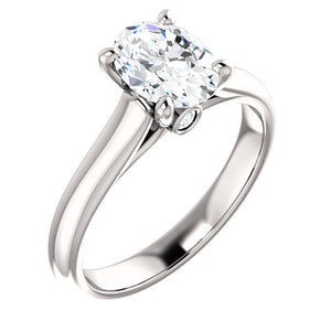 Four Claw Oval Solitaire Engagement Ring - I Heart Moissanites