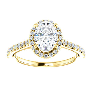 Oval Halo & Heart Style Engagement Ring - I Heart Moissanites