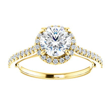 Round Halo & Heart Style Engagement Ring - I Heart Moissanites