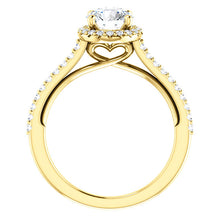 Round Halo & Heart Style Engagement Ring - I Heart Moissanites