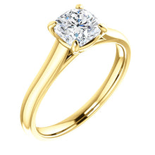 Four Claw Cushion Solitaire Engagement Ring - I Heart Moissanites