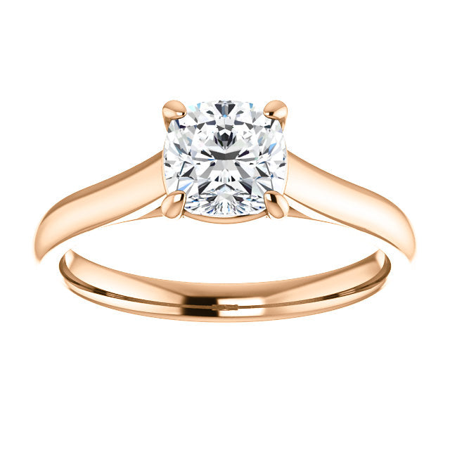 Four Claw Cushion Solitaire Engagement Ring - I Heart Moissanites
