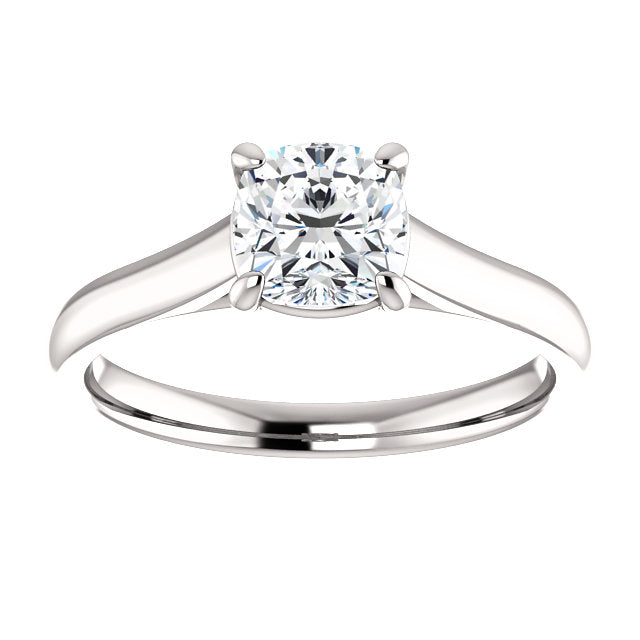 Four Claw Cushion Solitaire Engagement Ring - I Heart Moissanites