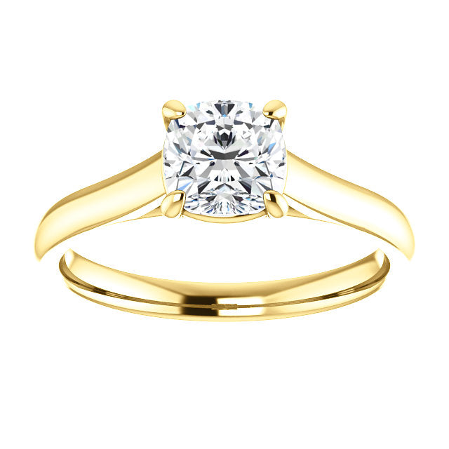 Four Claw Cushion Solitaire Engagement Ring - I Heart Moissanites