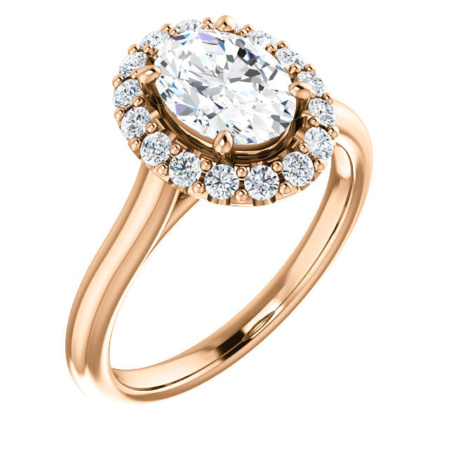 Oval Halo Style Engagement Ring - I Heart Moissanites