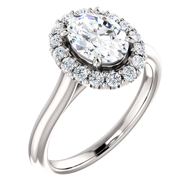 Oval Halo Style Engagement Ring - I Heart Moissanites