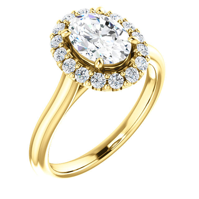 Oval Halo Style Engagement Ring - I Heart Moissanites