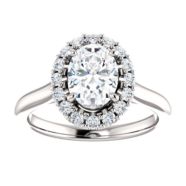 Oval Halo Style Engagement Ring - I Heart Moissanites