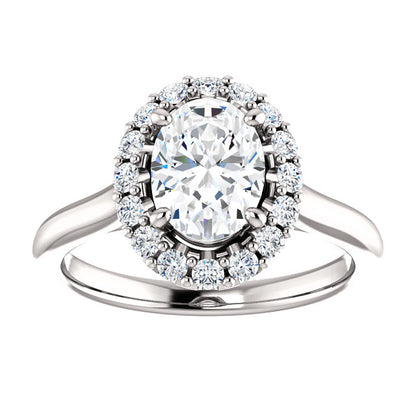 Oval Halo Style Engagement Ring - I Heart Moissanites