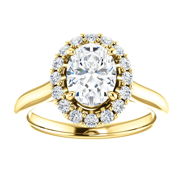 Oval Halo Style Engagement Ring - I Heart Moissanites