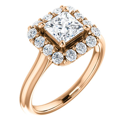 Princess Halo Style Engagement Ring - I Heart Moissanites