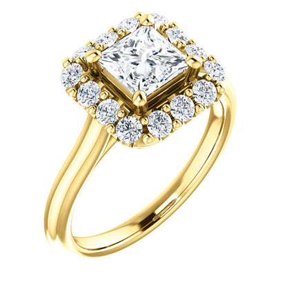 Princess Halo Style Engagement Ring - I Heart Moissanites