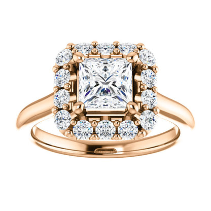 Princess Halo Style Engagement Ring - I Heart Moissanites