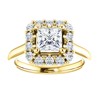 Princess Halo Style Engagement Ring - I Heart Moissanites