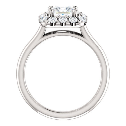 Princess Halo Style Engagement Ring - I Heart Moissanites