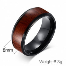 Tungsten Black & Wood 8mm Men's Ring