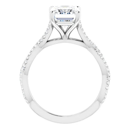 Emerald Twist Style Engagement Ring