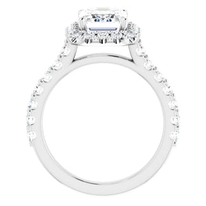 Emerald Halo Style Engagement Ring