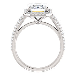 Emerald Halo Style Engagement Ring