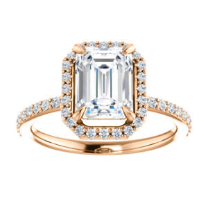 Emerald Halo Style Engagement Ring - I Heart Moissanites