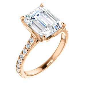 Emerald Claw Set Eternity Style Engagement Ring - I Heart Moissanites