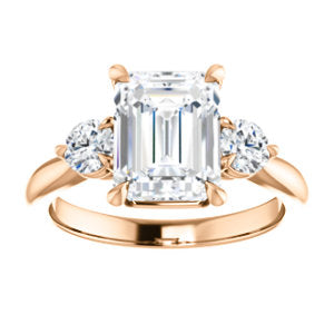 Emerald Accent Engagement Ring - I Heart Moissanites