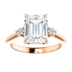 Emerald Accent Engagement Ring - I Heart Moissanites