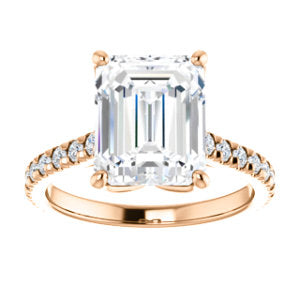 Emerald Claw Set Eternity Style Engagement Ring - I Heart Moissanites