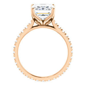 Emerald Claw Set Eternity Style Engagement Ring - I Heart Moissanites