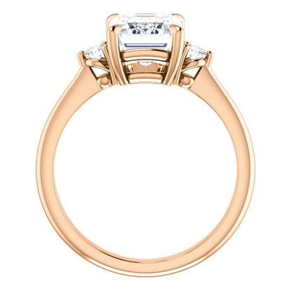 Emerald Accent Engagement Ring - I Heart Moissanites