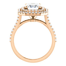 Emerald Double Halo Style Engagement Ring - I Heart Moissanites