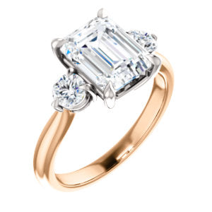 Emerald Accent Engagement Ring - I Heart Moissanites