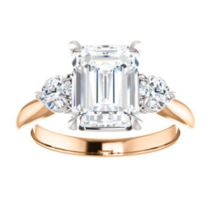 Emerald Accent Engagement Ring - I Heart Moissanites