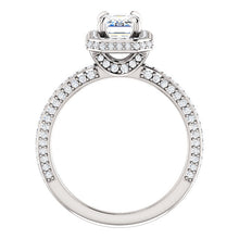 Emerald Halo Style Engagement Ring - I Heart Moissanites