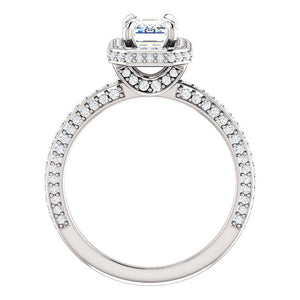 Emerald Halo Style Engagement Ring - I Heart Moissanites